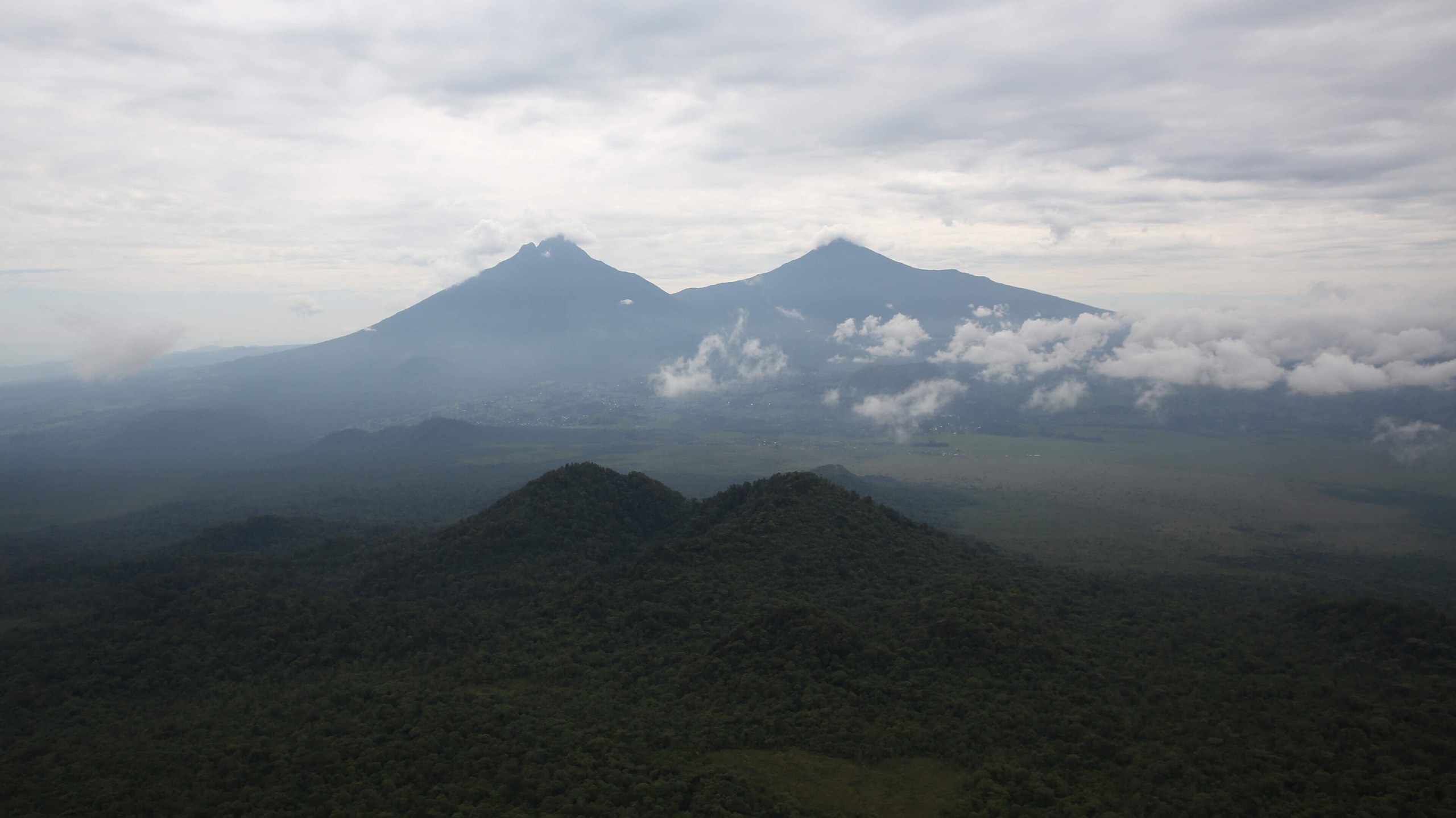 Mist rolling over the Virunga volcanoes in northern Rwanda